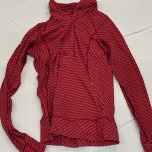Lululemon Striped Half-Zip Pullover – Red – Size 8